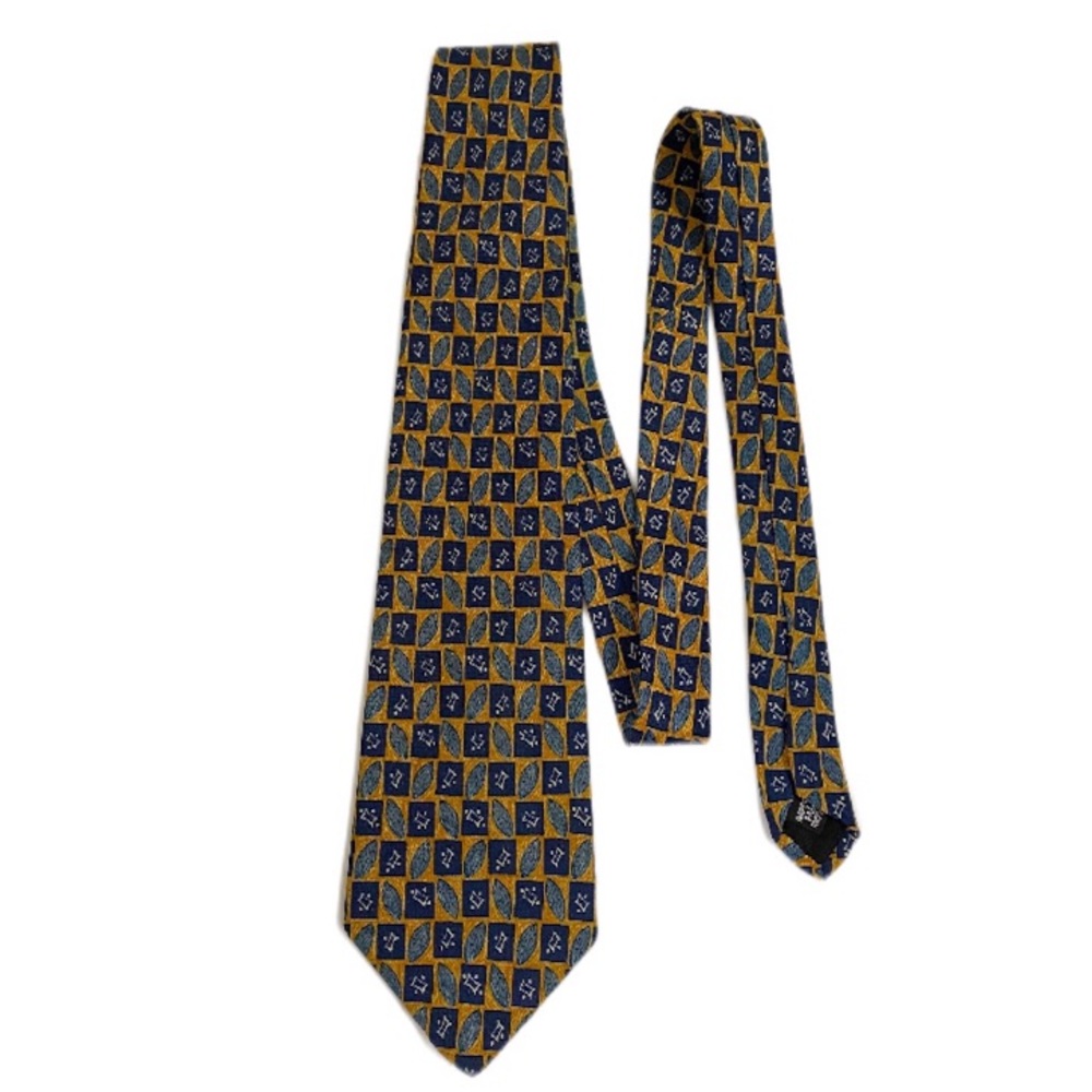 Barrington Gold And Blue Men’s Silk Patterned Tie
